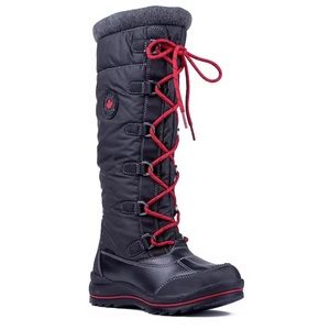 Cougar Storm Waterproof Lace Up Tall Shaft Snow Boots Canuck Black